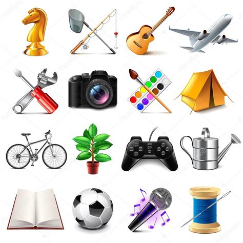 Hobby icons vector set — Stock Vector © andegraund548 #109712346