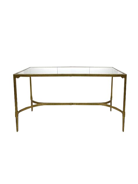 Coffee Table - Gold with Glass Top - Large - ELEMENT