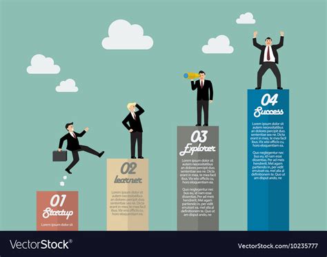 Bar graph infographic with businessmen in various Vector Image