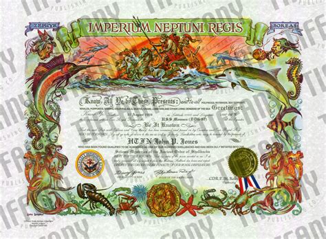 Shellback Certificate - Tiffany Publishing