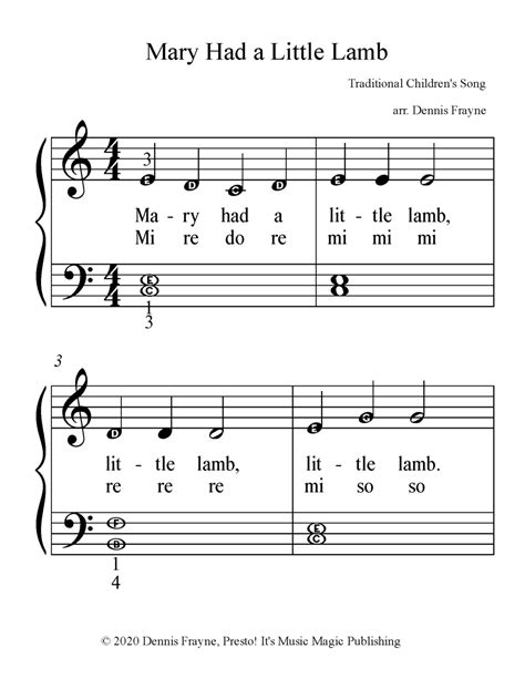 Mary Had A Little Lamb TWO HANDS Sheet Music For Piano (Solo) | vlr.eng.br