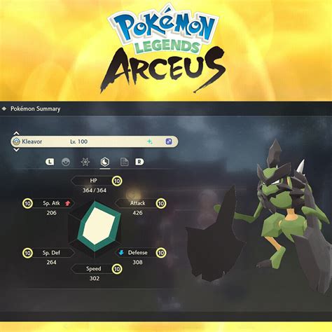 SHINY KLEAVOR Max Effort Levels Stats - Pokemon Legends Arceus - | eBay