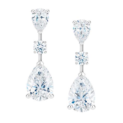 De Beers classic diamond solitaire earrings with detachable