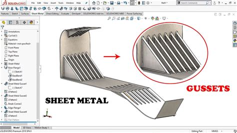 Solidworks Sheet Metal Gusset - How to Add Strength To Sheet Metal ...