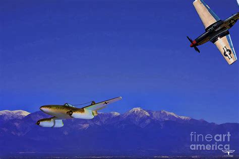 P-51 Vs Me-262 Digital Art by Tommy Anderson