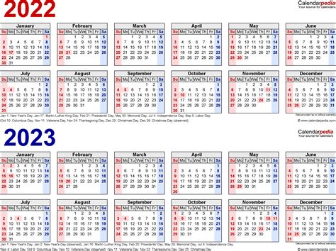 Printable Calendar For 2022 And 2023 – PRINTABLE CALENDAR 2023