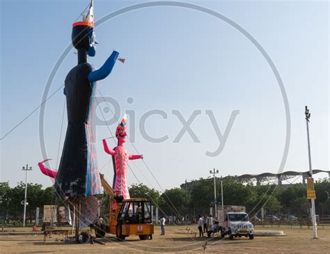 Image of Ravan made of plastic waste (showcasing the evils of single-use plastic) on Dusshera ...