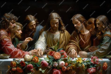 Premium Photo | Jesus Christ the last supper with the 12 apostles