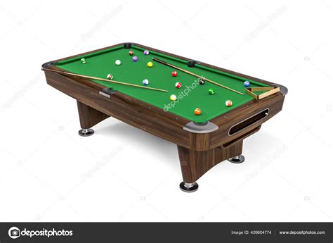 Billiard Table Isolated White Background Render Stock Photo by ...