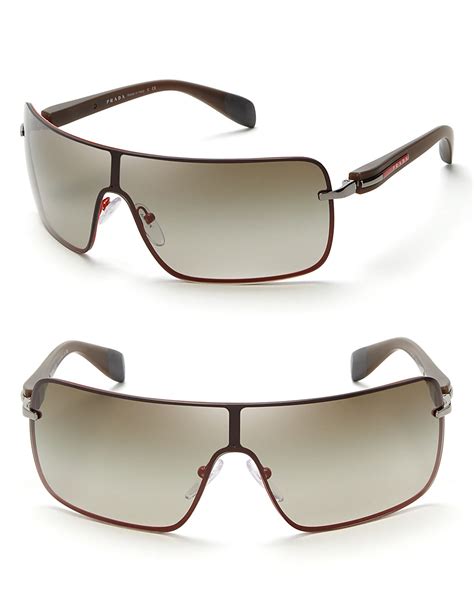 Prada Shield Sunglasses in Orange for Men - Lyst