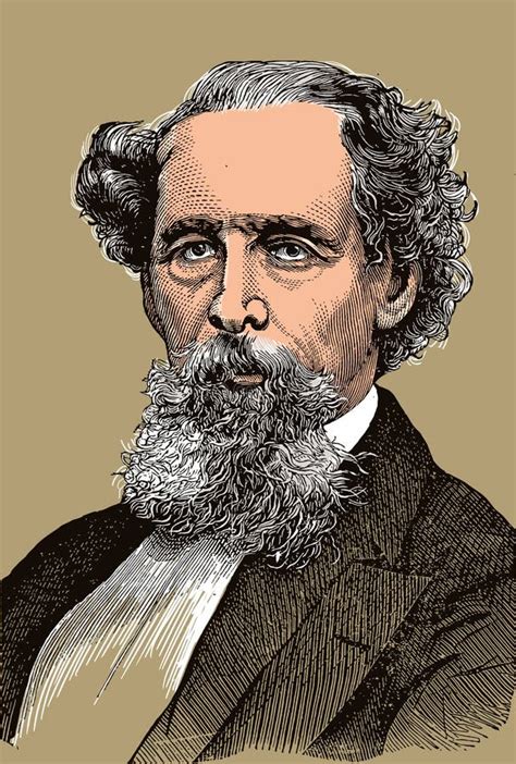 Charles Dickens Portrait in Line Art Illustration Editorial Photography - Illustration of ...