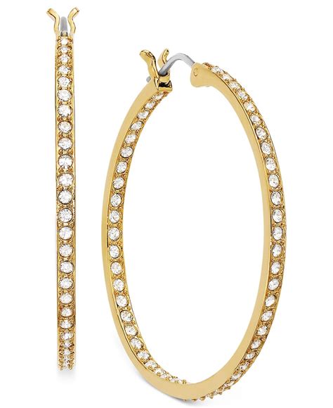 Lyst - Swarovski Earring, 22k Gold-plated Crystal Somerset Hoop Earrings in Metallic