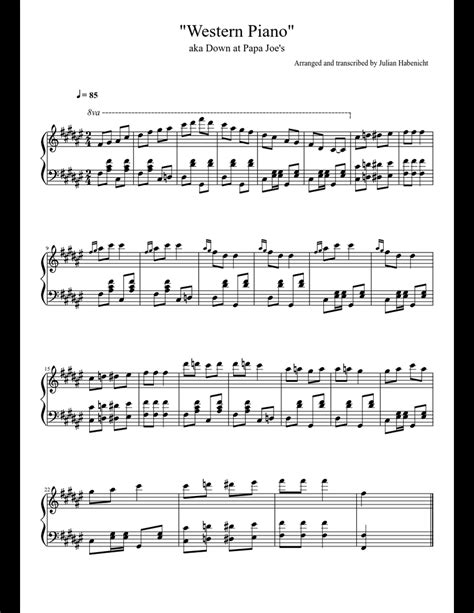 Western Piano sheet music download free in PDF or MIDI