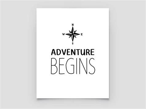 Motivational Quote adventure Begins. Printable - Etsy