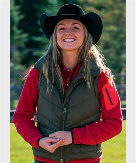 Amy Fleming Heartland Green Vest | Heartland Amber Marshall Puffer Vest