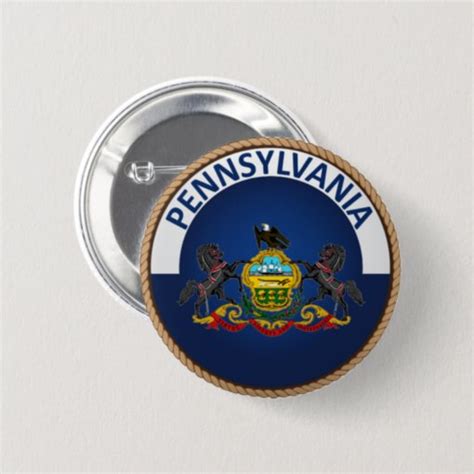 State of Pennsylvania Flag Seal Button | Zazzle