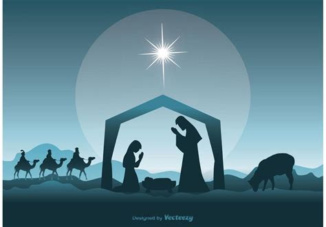 Nativity Scene Illustration | Nativity scene pictures, Christmas ...