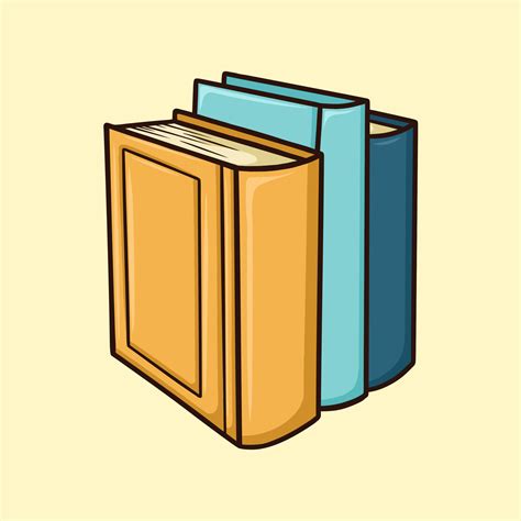 Three Books Standing in a Line Vector Cartoon Illustration 9871914 ...