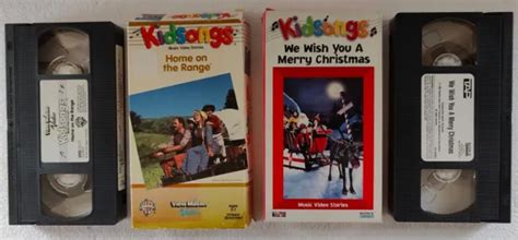 VTG KIDSONGS VHS LOT (2) Sing-along Songs ~ HOME ON RANGE & MERRY ...