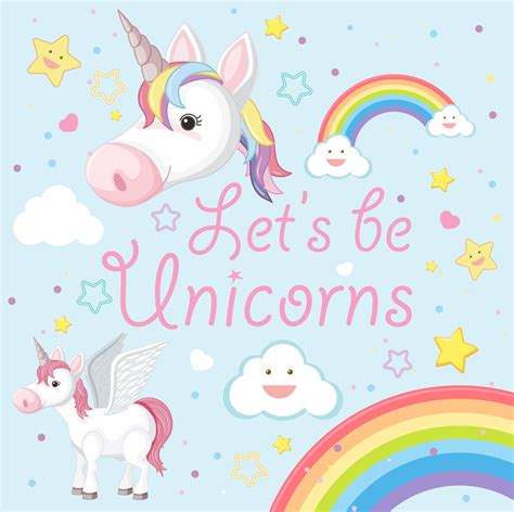 A Cute Unicorn with Rainbow 591286 Vector Art at Vecteezy