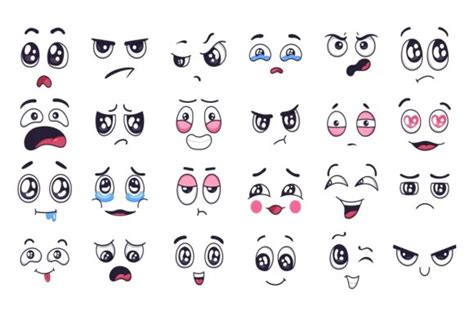 Funny Faces SVG, Cartoon Eyes And Cartoon Mouth For Cricut Silhouette Files, Make Your Own Face ...