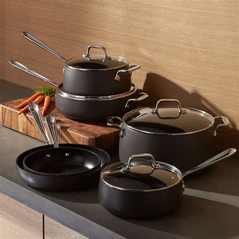 All-Clad HA1 Hard-Anodized Non-Stick 10-Piece Cookware Set | Crate & Barrel