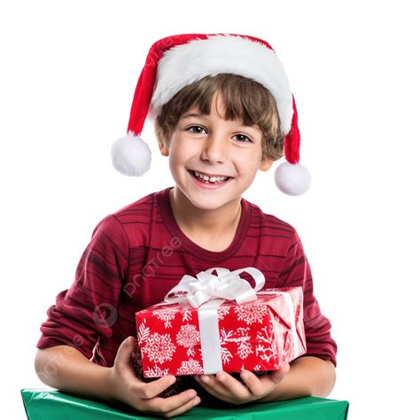 Happy Child Boy In Christmas Pajamas And A Hat, Santa^s Helper In The ...