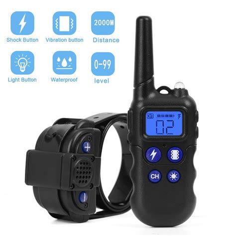 2km for 1/2/3 Dogs Waterproof Training Collar With Walkie-Talkie Beep Vibration Shock - ALAFONE