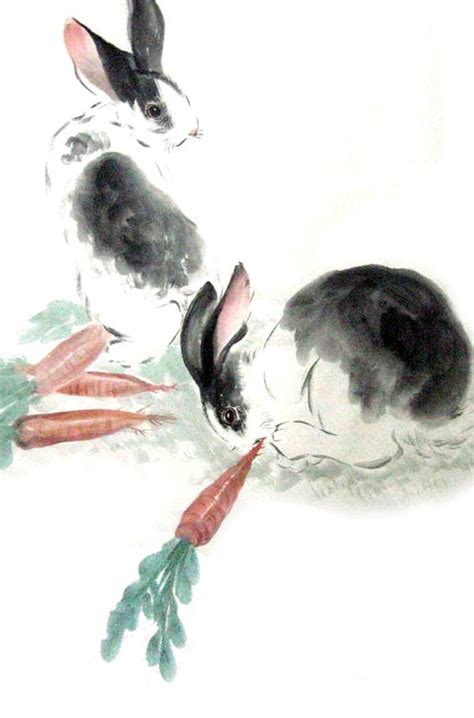 Chinese Rabbit Painting 0 4805004, 69cm x 46cm(27〃 x 18〃)