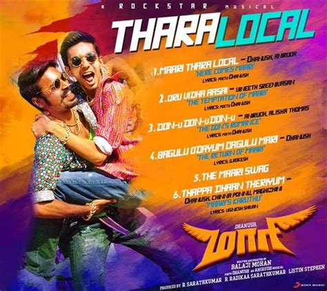 Maari Tracklist Tamil Movie, Music Reviews and News