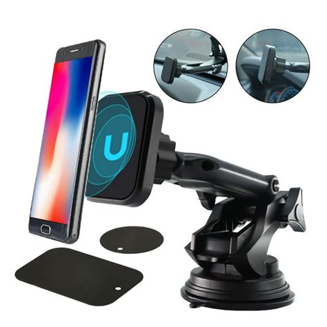 Magnetic Phone Car Mount, Universal Dashboard Windshield Car Phone Mount Holder with Upgraded ...