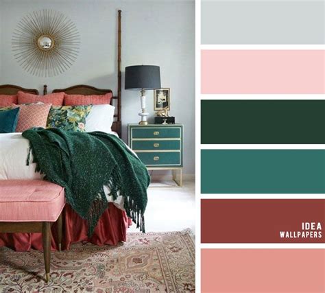 10 Best Color Schemes for Your Bedroom { Dark Green + Peacock + Blush }, blush color palette ...