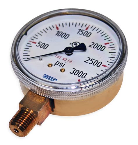 Oxygen/Nitrogen Regulator Gauge, 3000 psi, 2.5″ – AERO Specialties