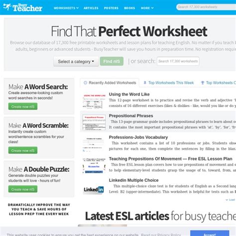 BusyTeacher: Free Printable Worksheets For Busy English Teachers | Pearltrees