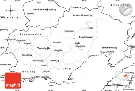 Blank Simple Map of Magadan Oblast