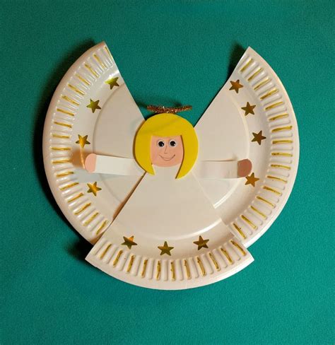 Paper plate angel | Basteln weihnachten kindergarten, Weihnachten basteln engel, Basteln weihnachten