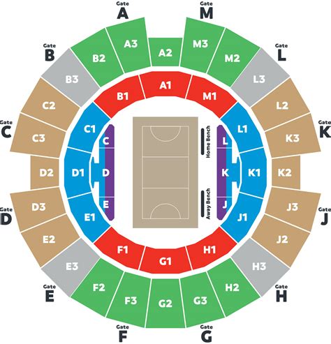 Ken Rosewall Arena Seating Map