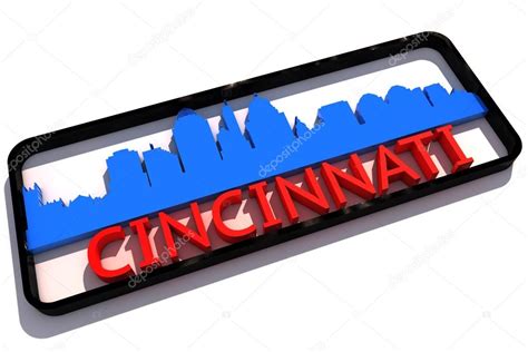 Cincinnati logo with the base colors of the flag of the city on white ...