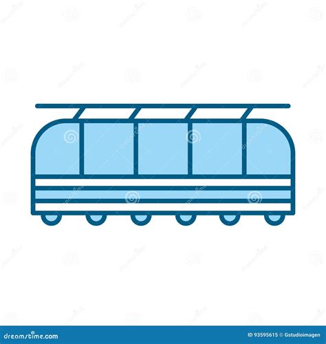 Blue train cartoon stock vector. Illustration of design - 93595615