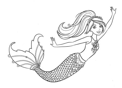 Barbie Mermaid Coloring Page In 2020 Mermaid Coloring Pages Mermaid ...