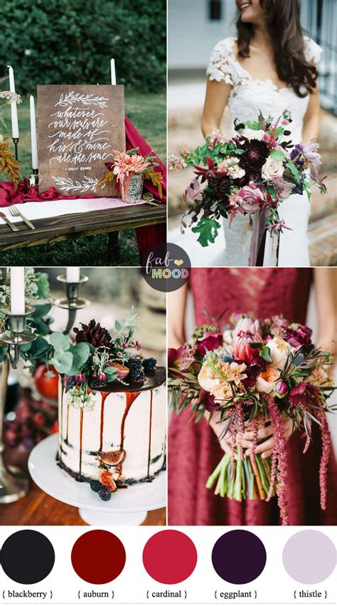 October wedding colours { Auburn + Blackberry + eggplant + cardinal ...