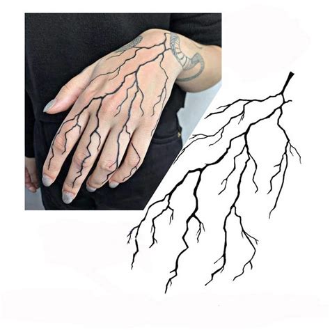 2pcs Lightning Semi-permanent Tattoo Hand Tattoo Temporary Tattoo Ink ...