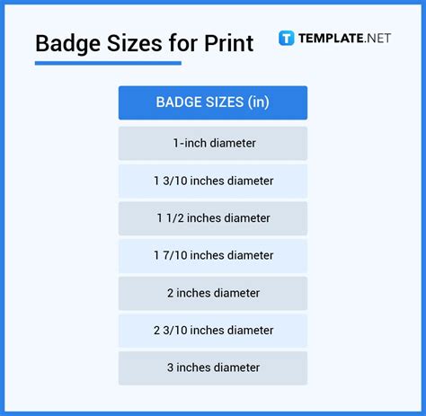 Badge Sizes - Dimension, Inches, mm, cms, Pixel