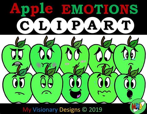 Green Apple Emotions Clipart | Clip art, Emotions, Back to school clipart