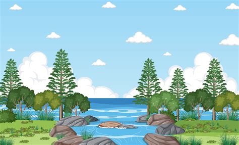 River in the forest background 8135213 Vector Art at Vecteezy