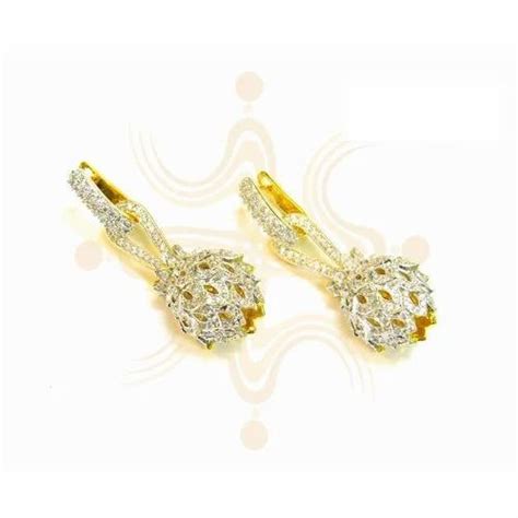 Princess Cut Diamond Earrings at best price in Mumbai by Shubham Creations | ID: 4778127530