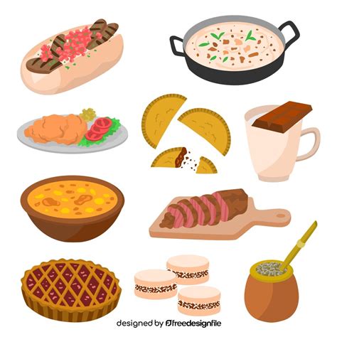 Argentinian food set vector free download