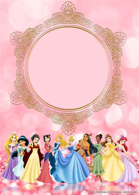 Disney Princess Templates For Invitations - Printable Word Searches