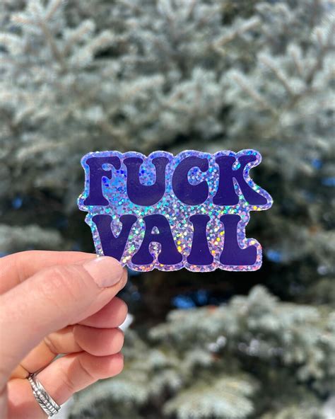 Fuck Vail Vinyl Sticker Waterproof Funny Ski Sticker Colorado Ski Resorts Breck Wildcat Crotched ...