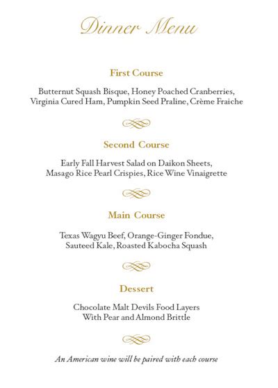 White House State Dinner Menu Revealed - Character Media